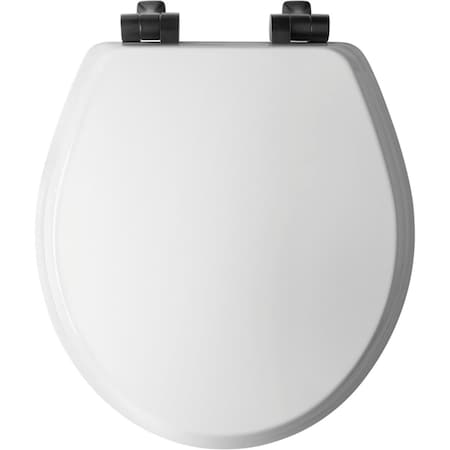 Chesterfield Benton Slow Close Round Wood Toilet Seat, White CH1680430
